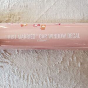 Pink 'Just Married' Car Window Decal